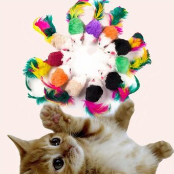 Jouet mini souris 10 pièces en peluche multicolores pour chat