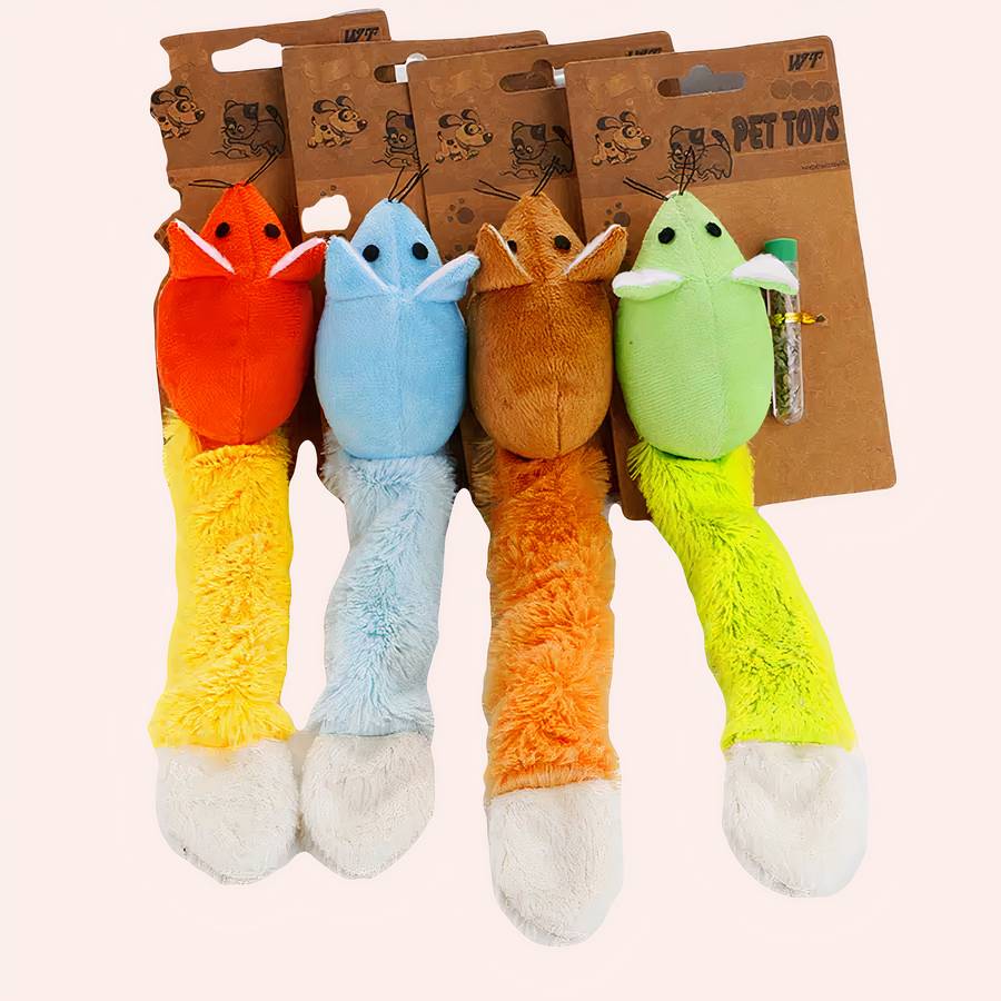 757-tdhd76.jpg Jouet souris à longue queue plusieurs couleurs pour chat avec sa boite