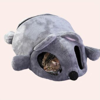 Lit auto-chauffant en forme de souris pour chat