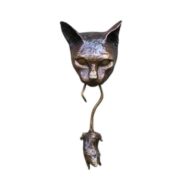 Statue de protection de chat tenant une souris en métal Hb82c1ec326d7449f9797d2dbe1081398P