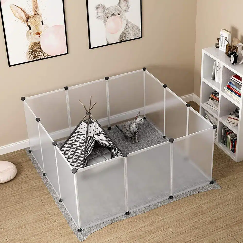Cage pliable multifonctionnelle pour chat, haute qualité dans une maison