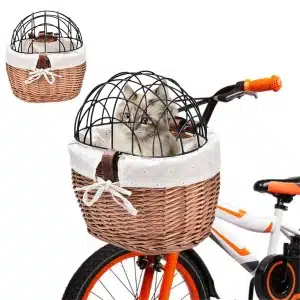 Caisse de transport chat en osier tissé pour vélo, à la mode, bonne qualité