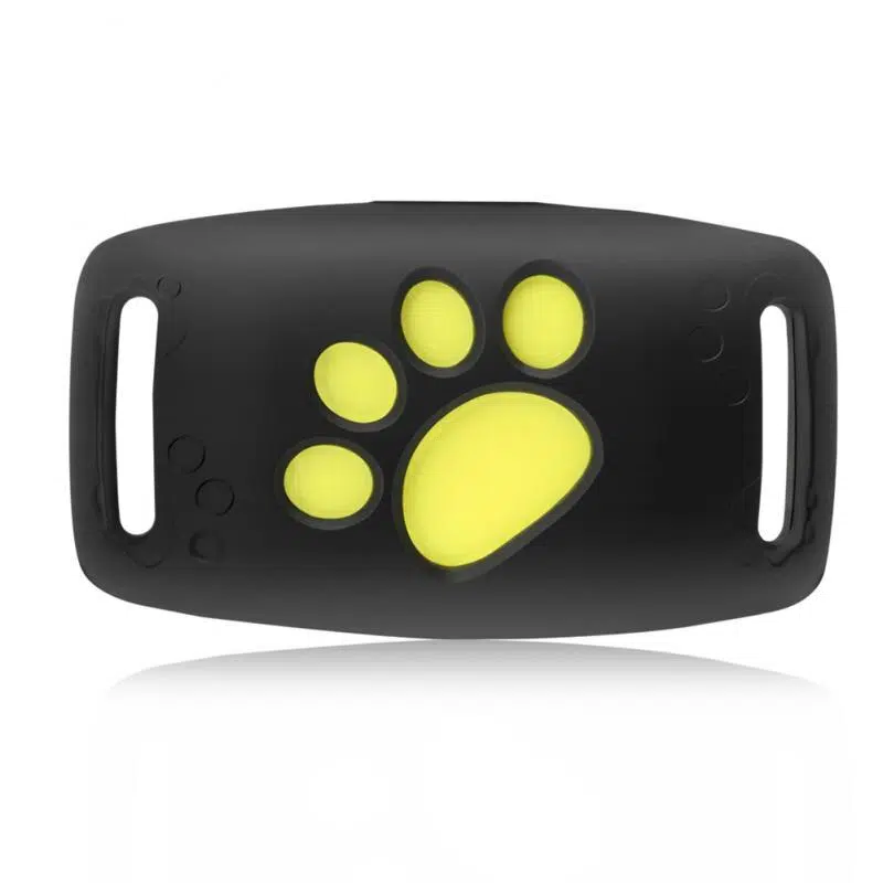 Collier avec micro et GPS pour chat noir et jaune