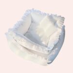 Coussin doux carré avec dentelle pour chat confortable, bonne qualité