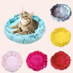 Coussin lavable en forme de citrouille pour chat confortable, plusieurs couleurs