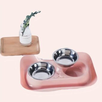 Double bol à conception anti-déversement pour chat. Très bonne qualité