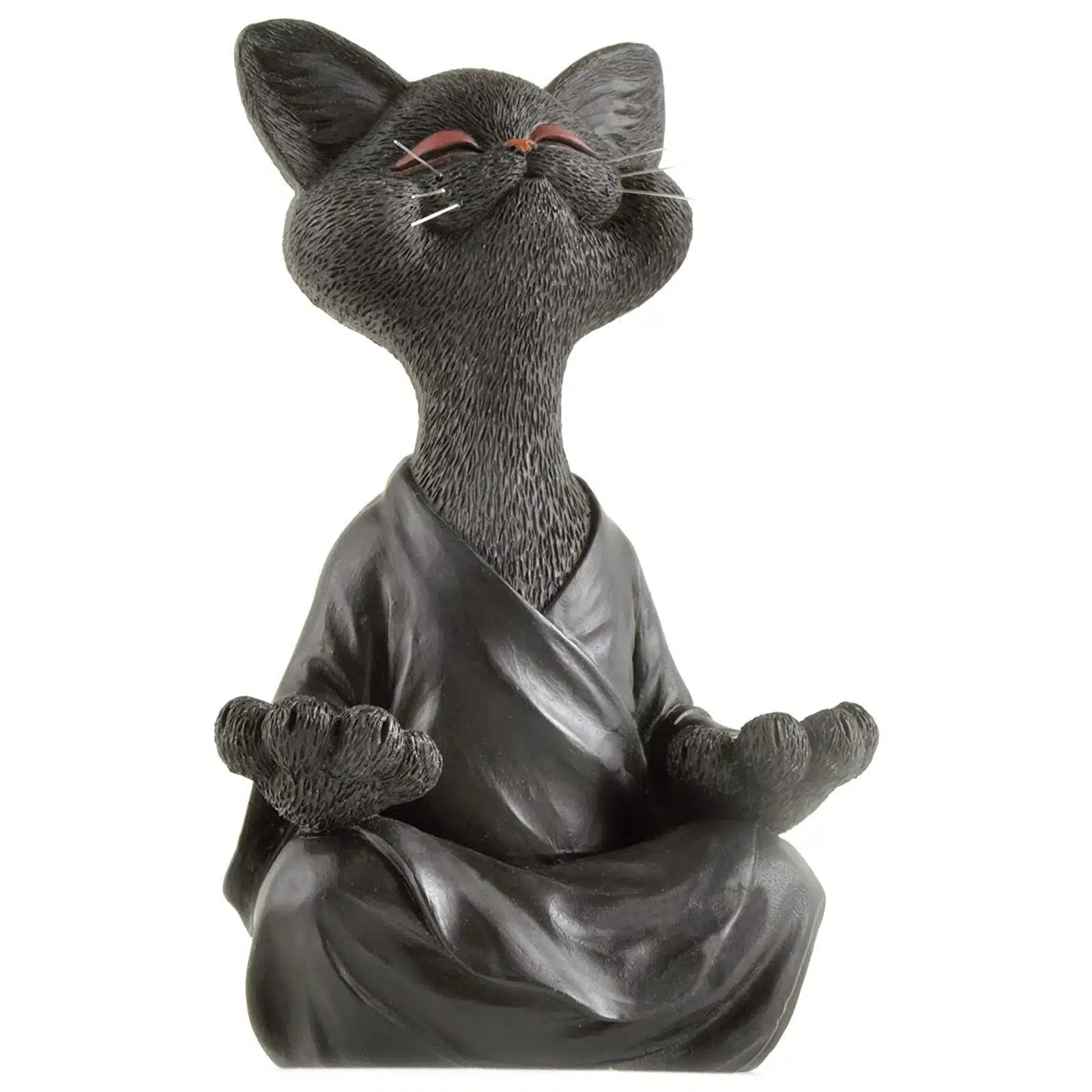 Figurine de chat Bouddha noir en résine, haute qualité