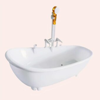 Fontaine à eau automatique forme baignoire pour chat blanc, très à la mode