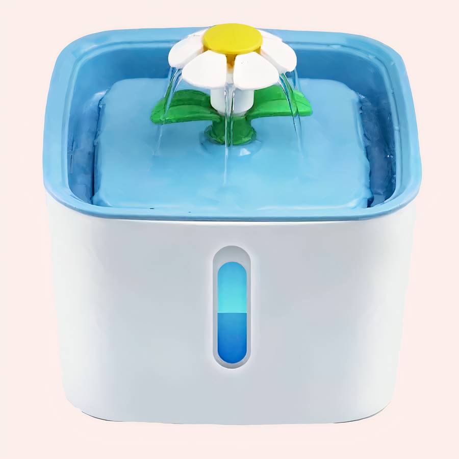 15105-xddbif.jpg Fontaine à eau électrique en forme de fleur de couleur blanc et gris