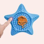 Gamelle anti glouton en forme d'étoile pour chat de couleur bleu très haute qualité