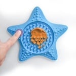 Gamelle anti glouton en forme d'étoile pour chat de couleur bleu très haute qualité