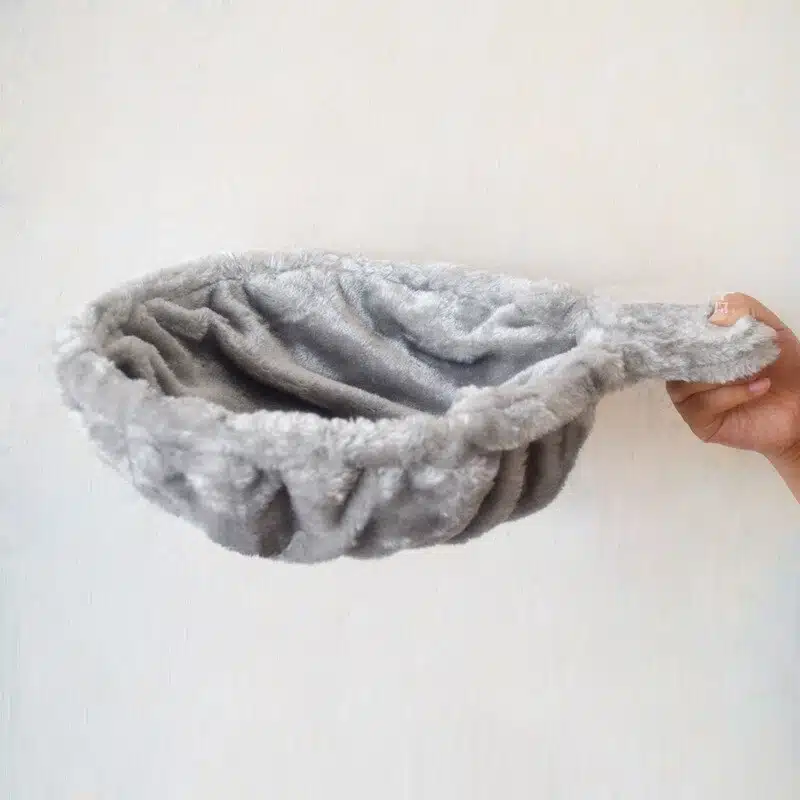 Hamac de couchage en peluche gris pour chat, confortable