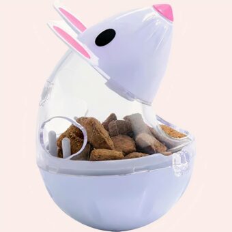 Jouet distributeur de nourriture en forme de souris blanc