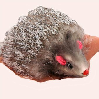 Jouet en fausse souris réaliste pour chat gris
