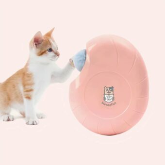 Jouet interactif automatique pour taquiner chat rose
