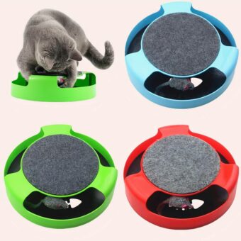 Jouet plateau tournant automatique pour chat plusieurs couleurs