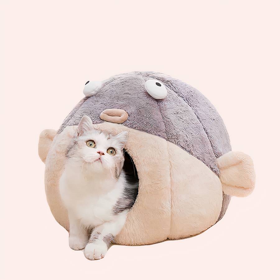 11069-o6r1o7.jpg Niche chat gris en forme de baleine, confortable dans une maison