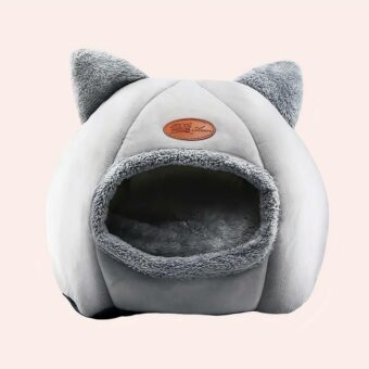 Panier chat chaud en forme de citrouille avec oreille gris à la mode