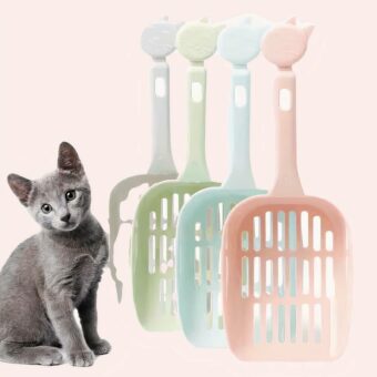 Pelle à litière avec manche ergonomique pour chat avec plusieurs couleurs disponibles