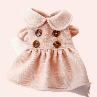 Robe de princesse à manches bulles pour chat rose très haute qualité