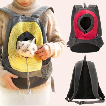 Sac à dos chat respirant en mailles, confortable, plusieurs couleurs portés par un homme