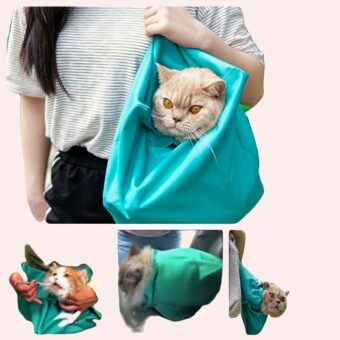 Sac de transport chat pliable multifonction avec un chat à l'intérieur portée par une femme