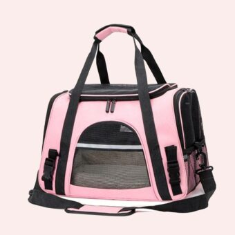 Sac de transport respirant pour chat rose à la mode