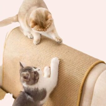 Tapis à gratter en sisal naturel pour chat marron à la mode