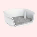 Toilette en plastique double couche pour chat blanc, confortable