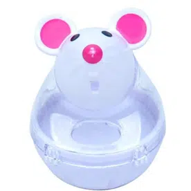 Un bol pour chat en forme de souris blanche avec les oreilles roses