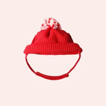 Chapeau ajustable rouge pour chat