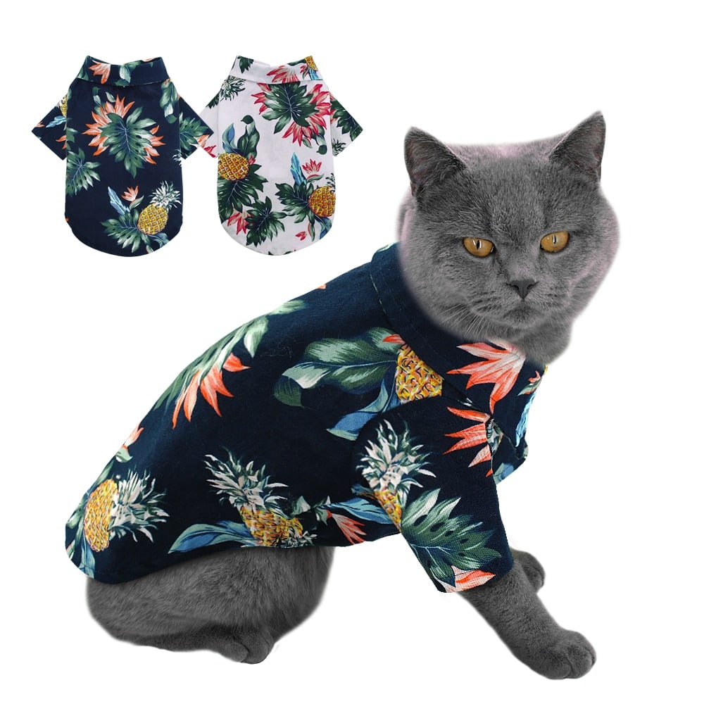 Chemise à fleurs pour chat