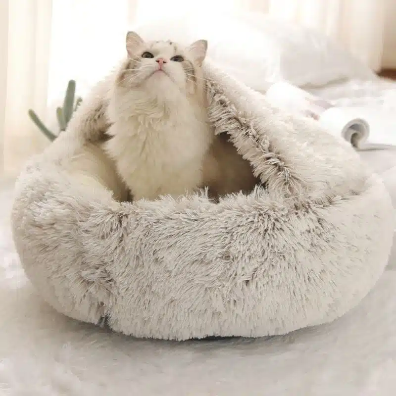 Lit chaud d'hiver style sac de couchage pour chat - Chatounette