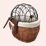Panier de transport en osier pour chat noir et blanc, très haute qualité