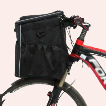 Panier vélo pliable pour chat moins de 6 kg noir, confortable sur un velot