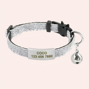 Collier personnalisé à ouverture rapide pour chat avec une petite cloche