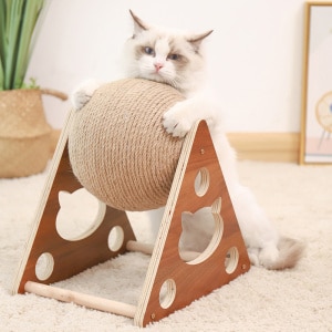 Jouet d'entraînement 3 niveaux pour chat, très pratique sur un tapis dans une maison