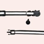 Plaque de nom personnalisée réfléchissante pour collier de chat, de couleur noir