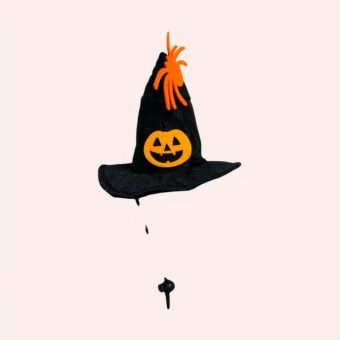 Chapeau d'halloween pour chat avec petite citrouille orange