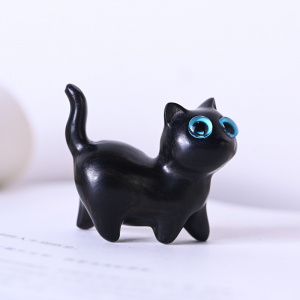 Figurine petit chat noir