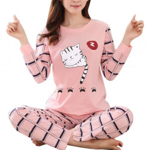 Homepage pyjama rose imprime chat pour femme xxl
