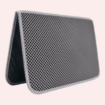 Tapis de litière pour chat pliable et gris