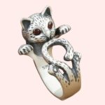 Bague chat en argent Sterling 925 pour femme