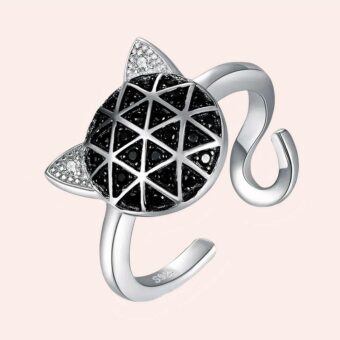 Bague chat spinelle en argent Sterling 925 pour femme