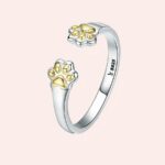 Bague en argent en forme de patte de chat pour femme