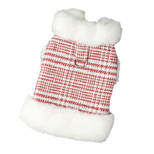 Manteau super chaud et doux d'hiver à carreaux pour chat manteau super chaud et doux d hiver a carreaux pour chat rouge s