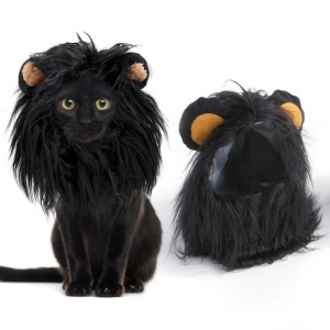 Perruque cosplay avec oreilles de lion pour chat