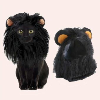 Perruque cosplay avec oreilles de lion pour chat