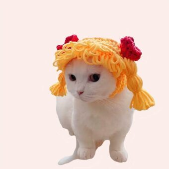 Perruque en tricot pour chat
