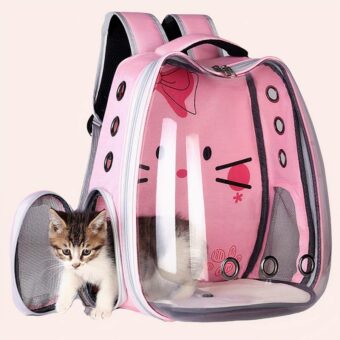 Sac de transport type capsule transparente pour chat